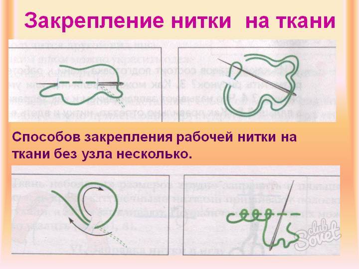 Закрепление нити при вышивке бисером в одну нить Закрепление нити при вышивке бисером в одну нить